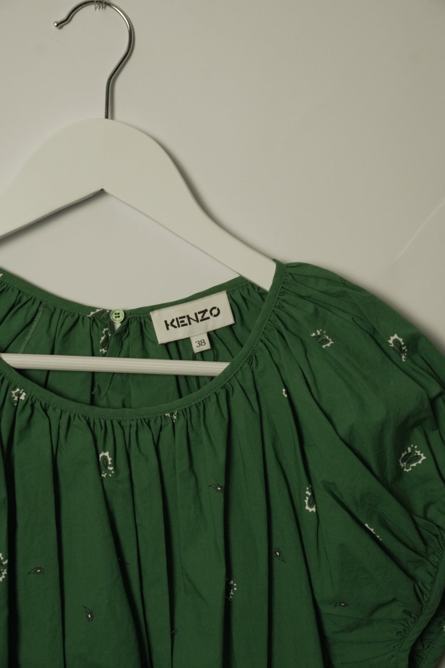 Kenzo SS Paisley Mini Print Crop Top Green