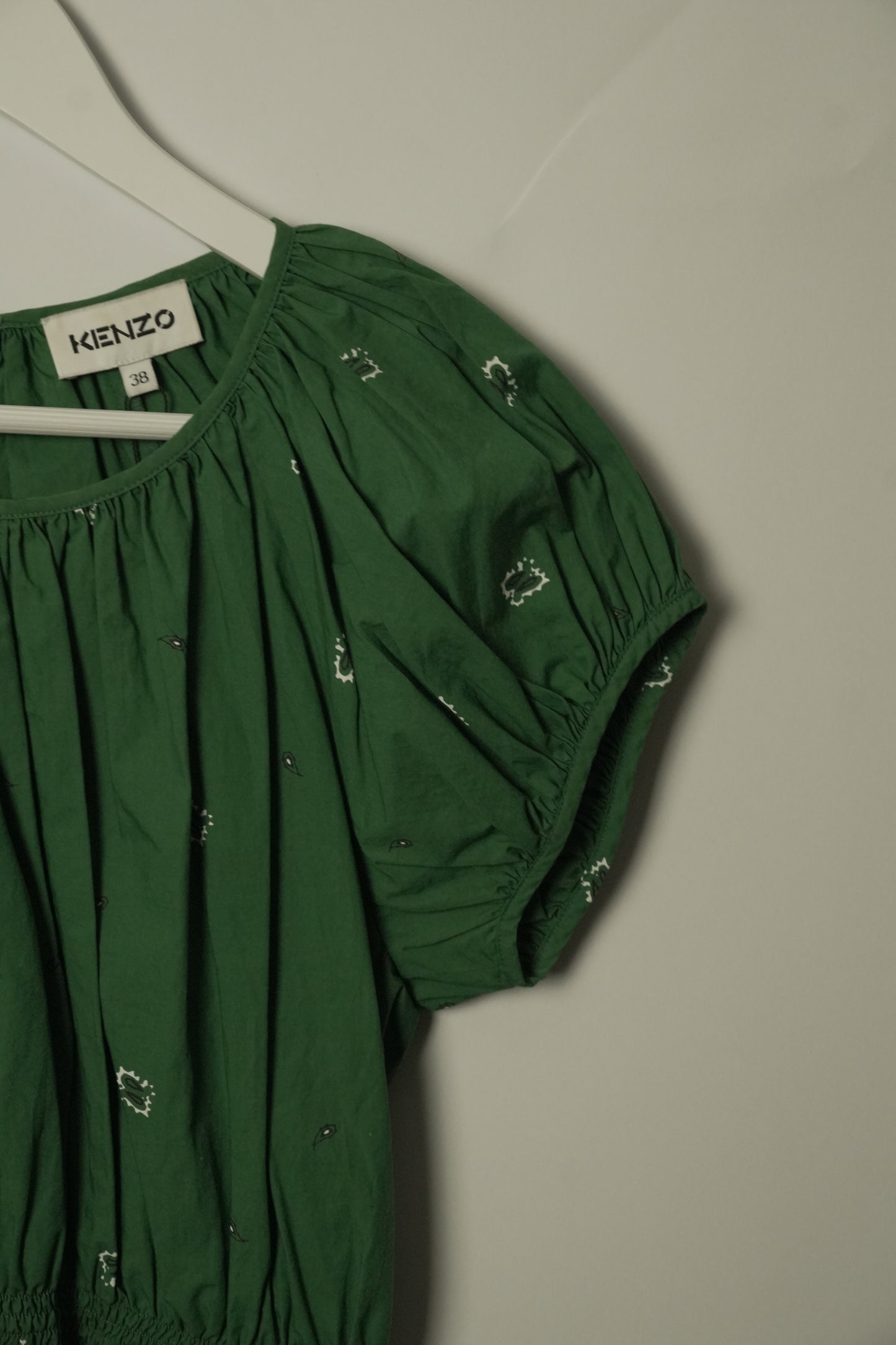 Kenzo SS Paisley Mini Print Crop Top Green