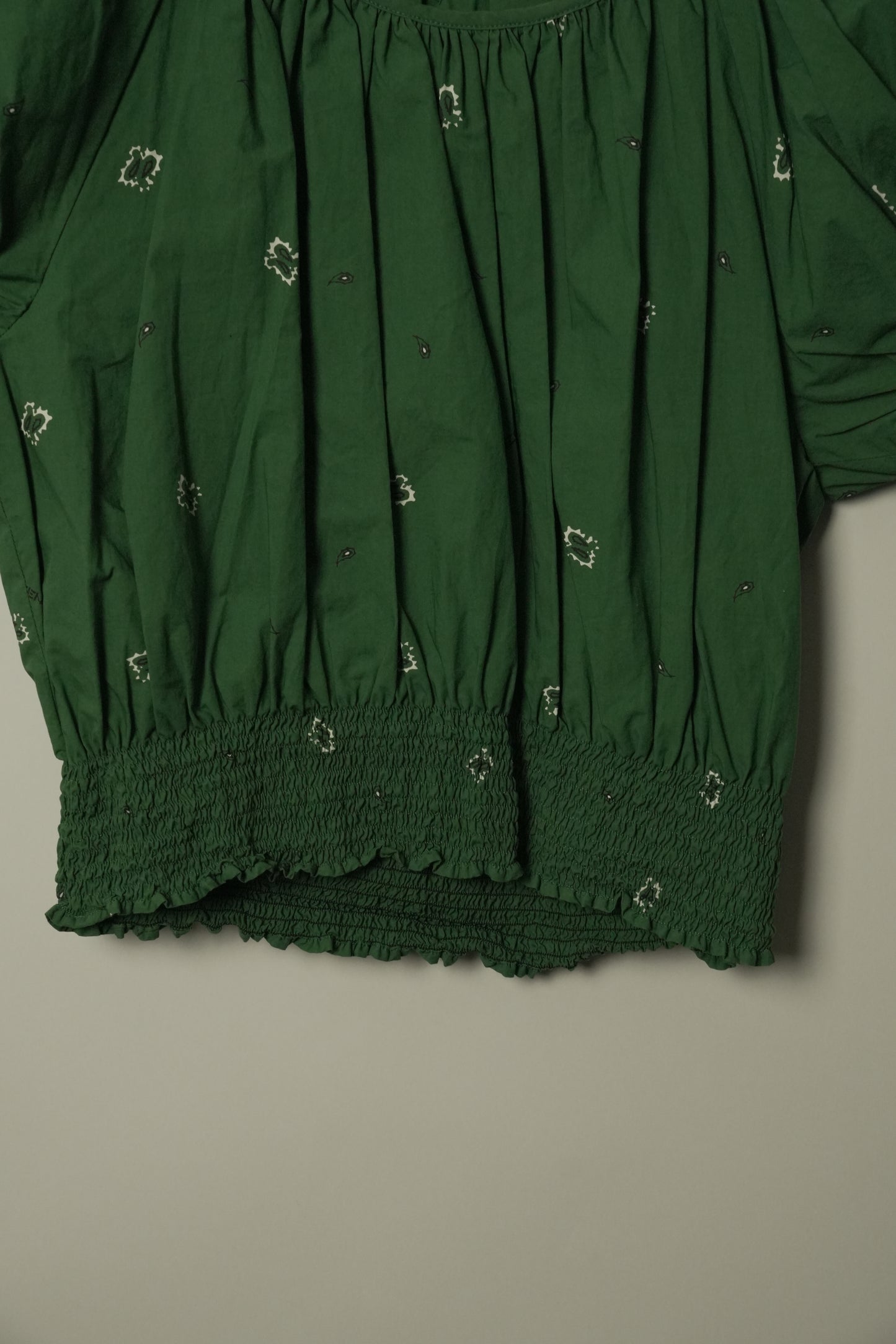 Kenzo SS Paisley Mini Print Crop Top Green