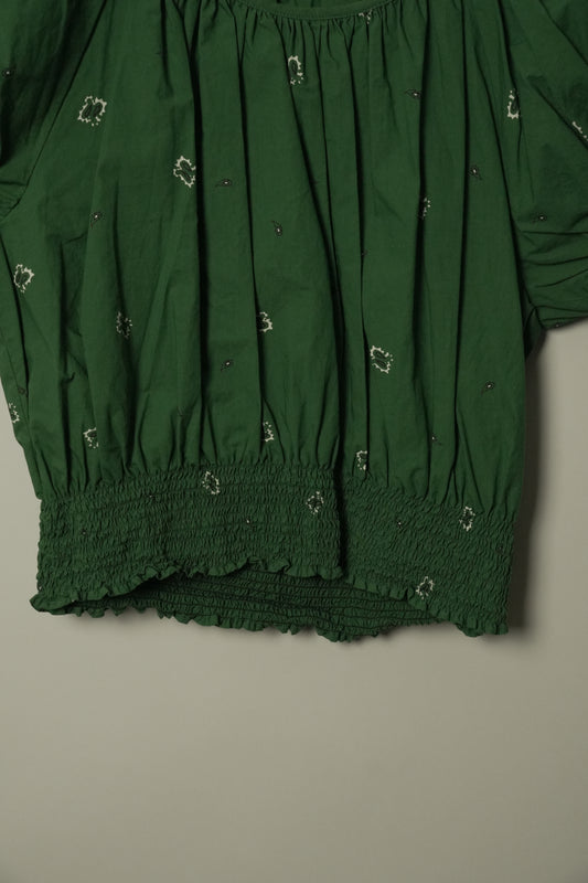 Kenzo SS Paisley Mini Print Crop Top Green