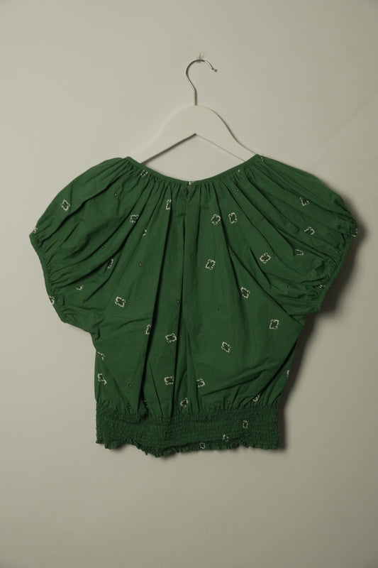 Kenzo SS Paisley Mini Print Crop Top Green