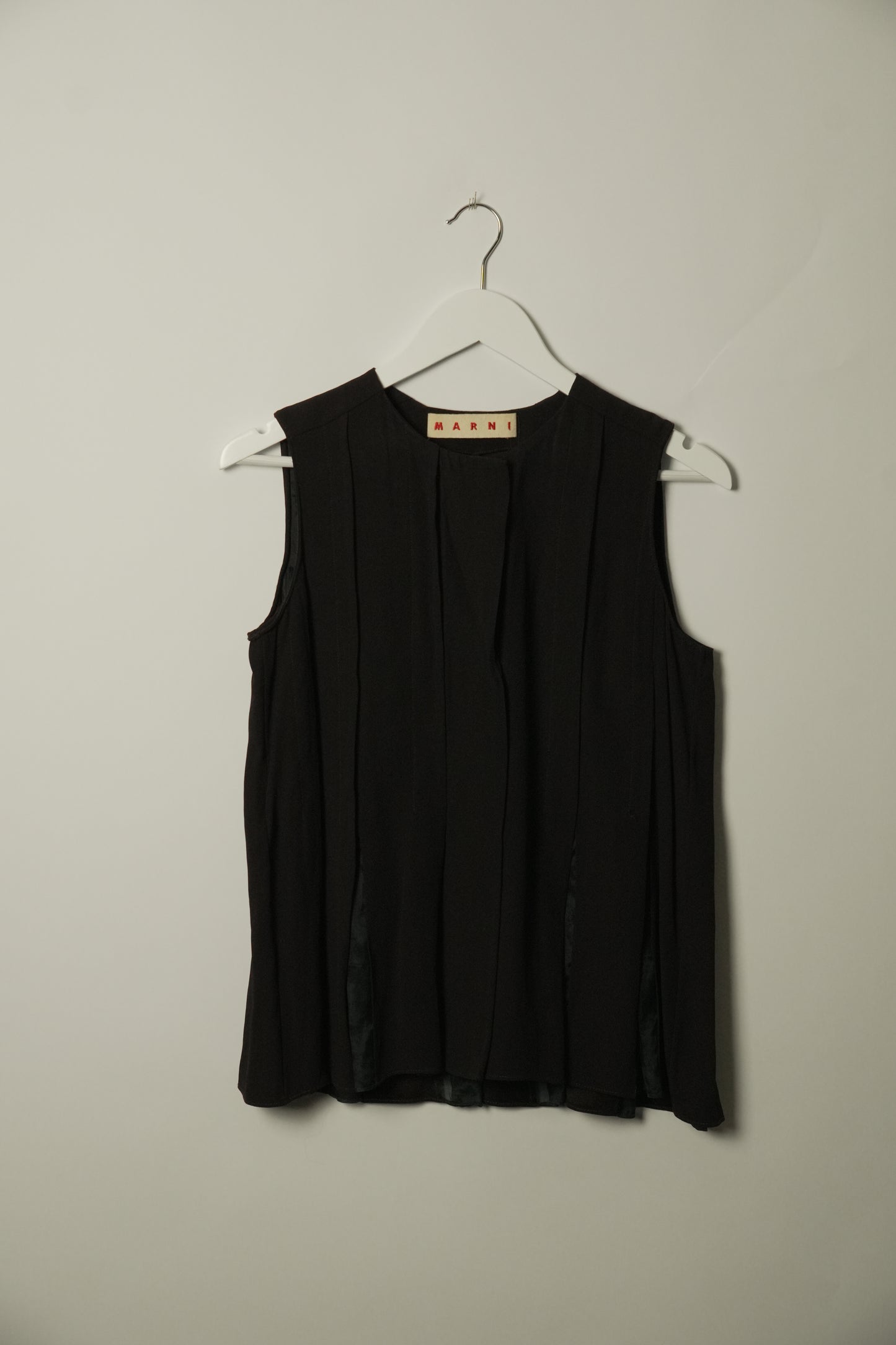 Marni Brown Sless Pleated Blouse