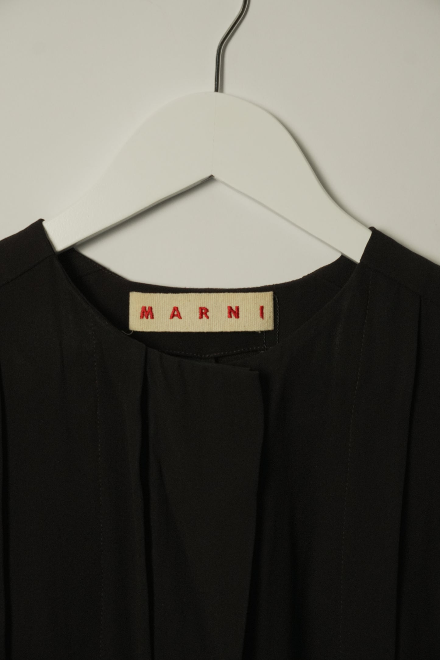 Marni Brown Sless Pleated Blouse