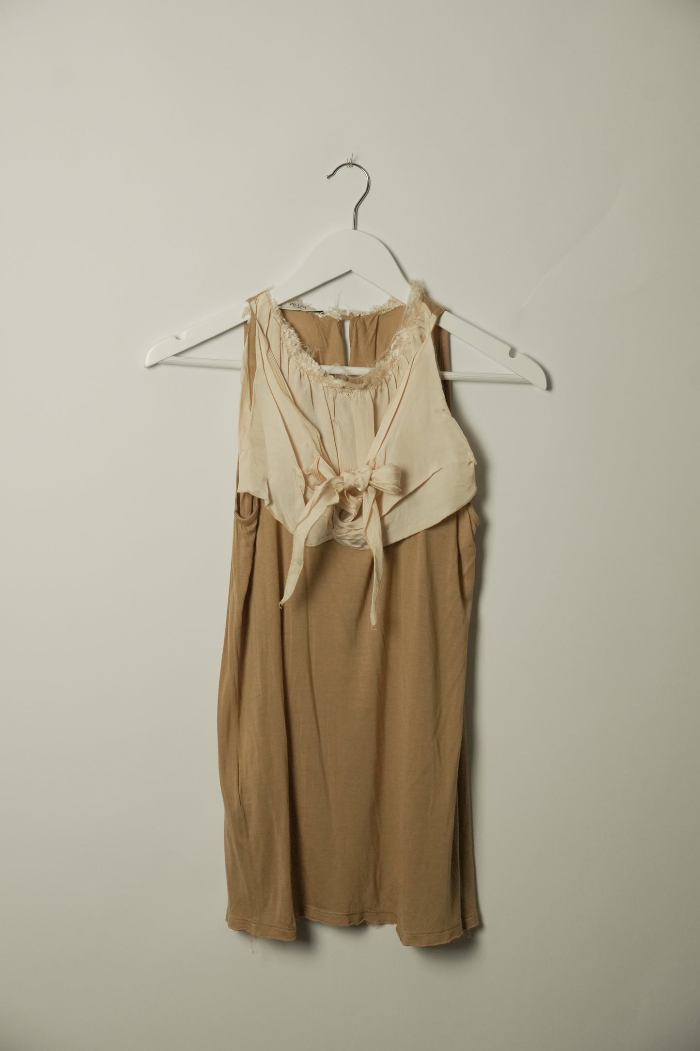 Prada Wool Bow Front Sless Peplum Top