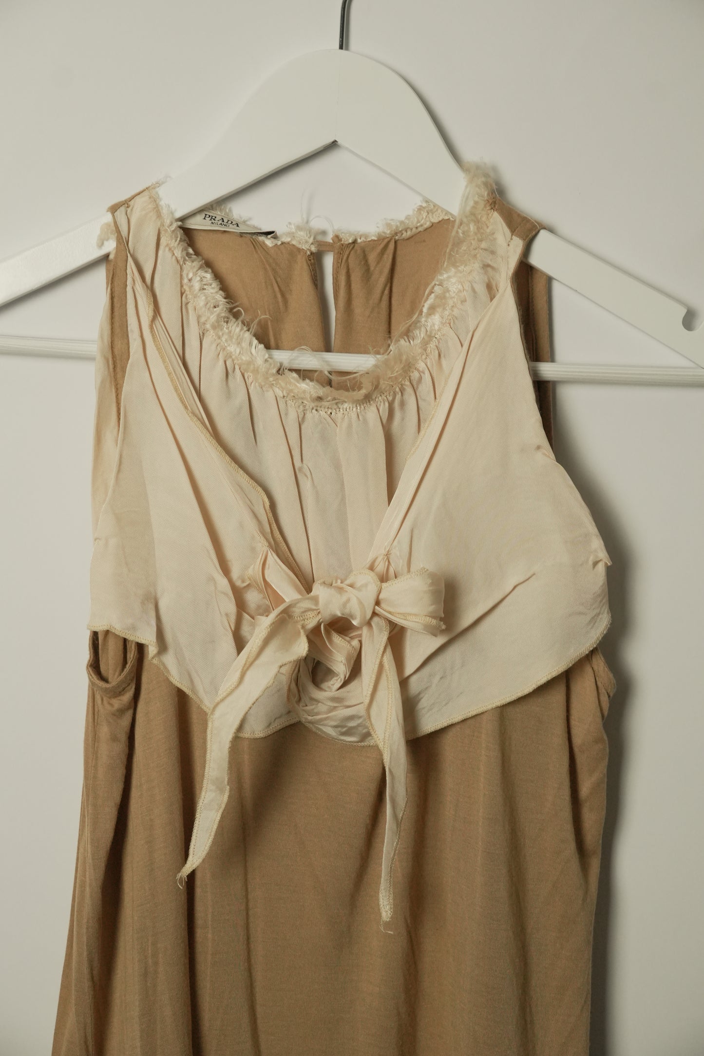 Prada Wool Bow Front Sless Peplum Top