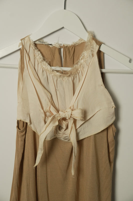 Prada Wool Bow Front Sless Peplum Top