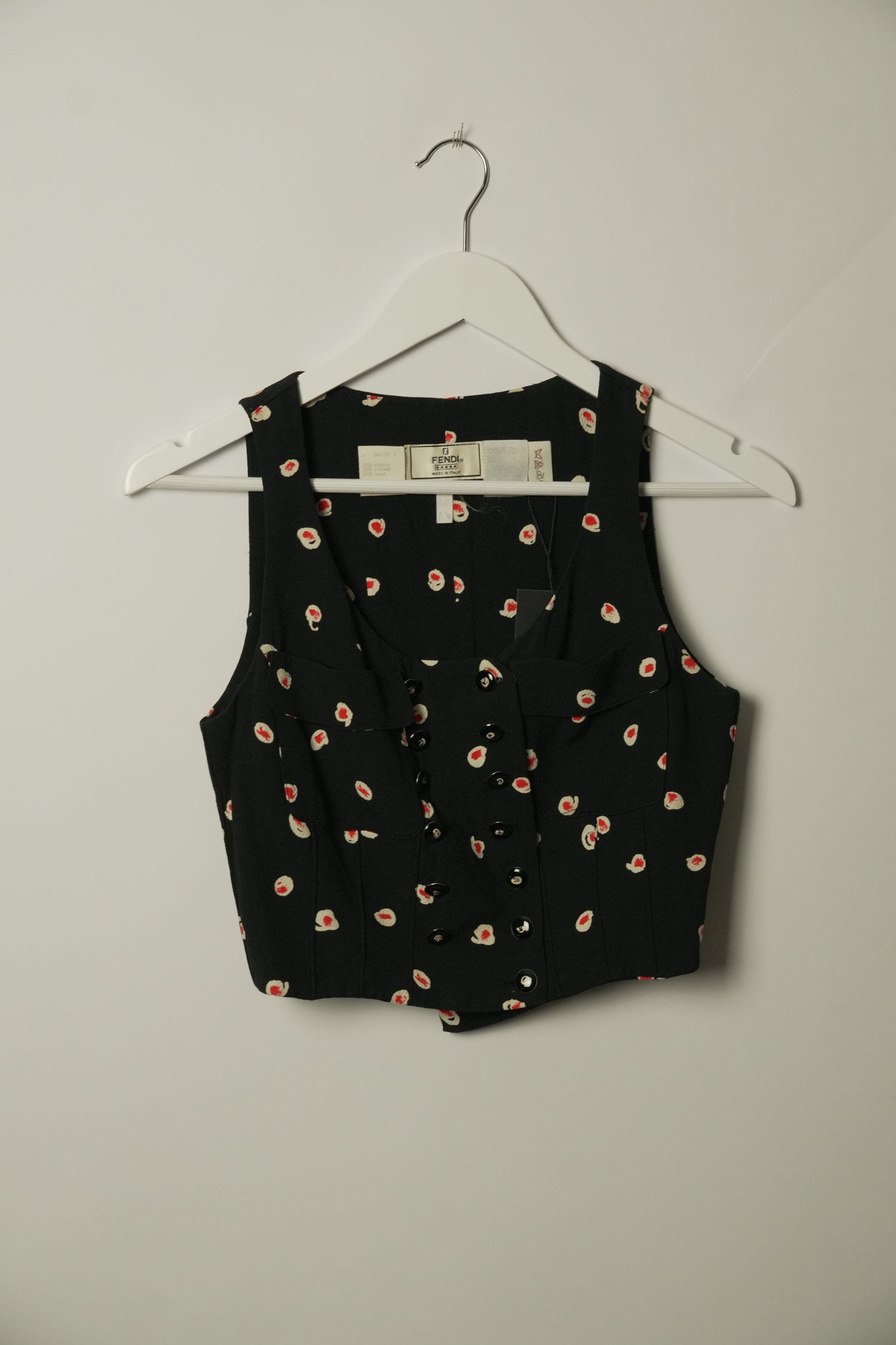 Fendi Print Pocket Double Breasted Crop Top