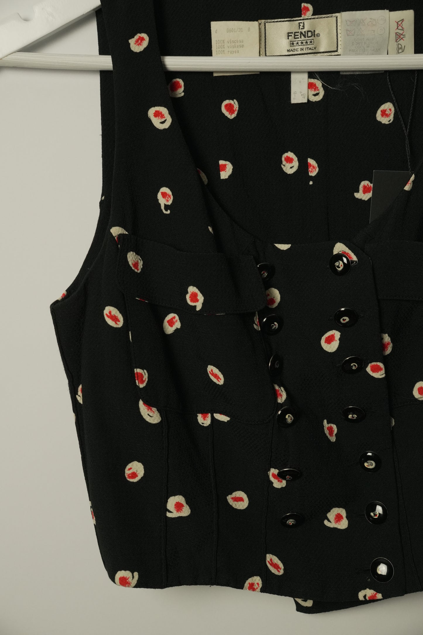 Fendi Print Pocket Double Breasted Crop Top
