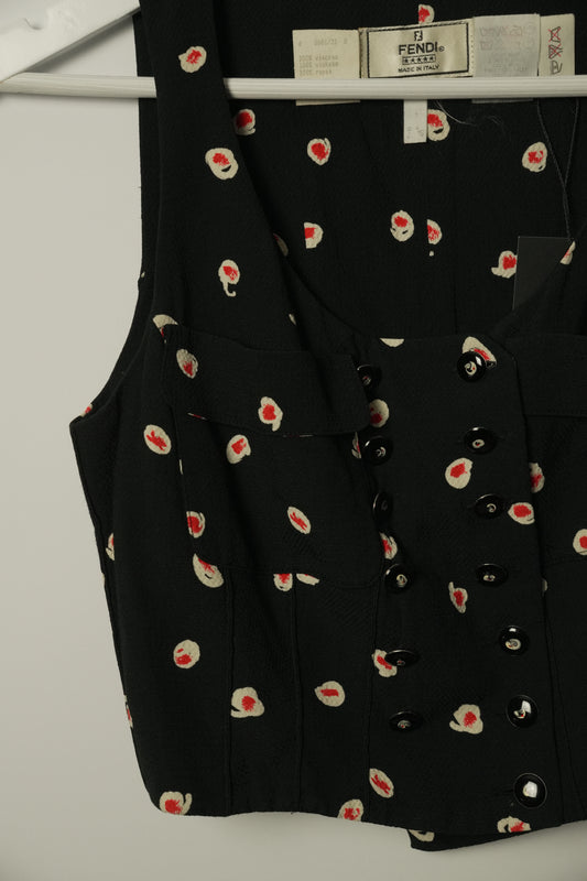 Fendi Print Pocket Double Breasted Crop Top