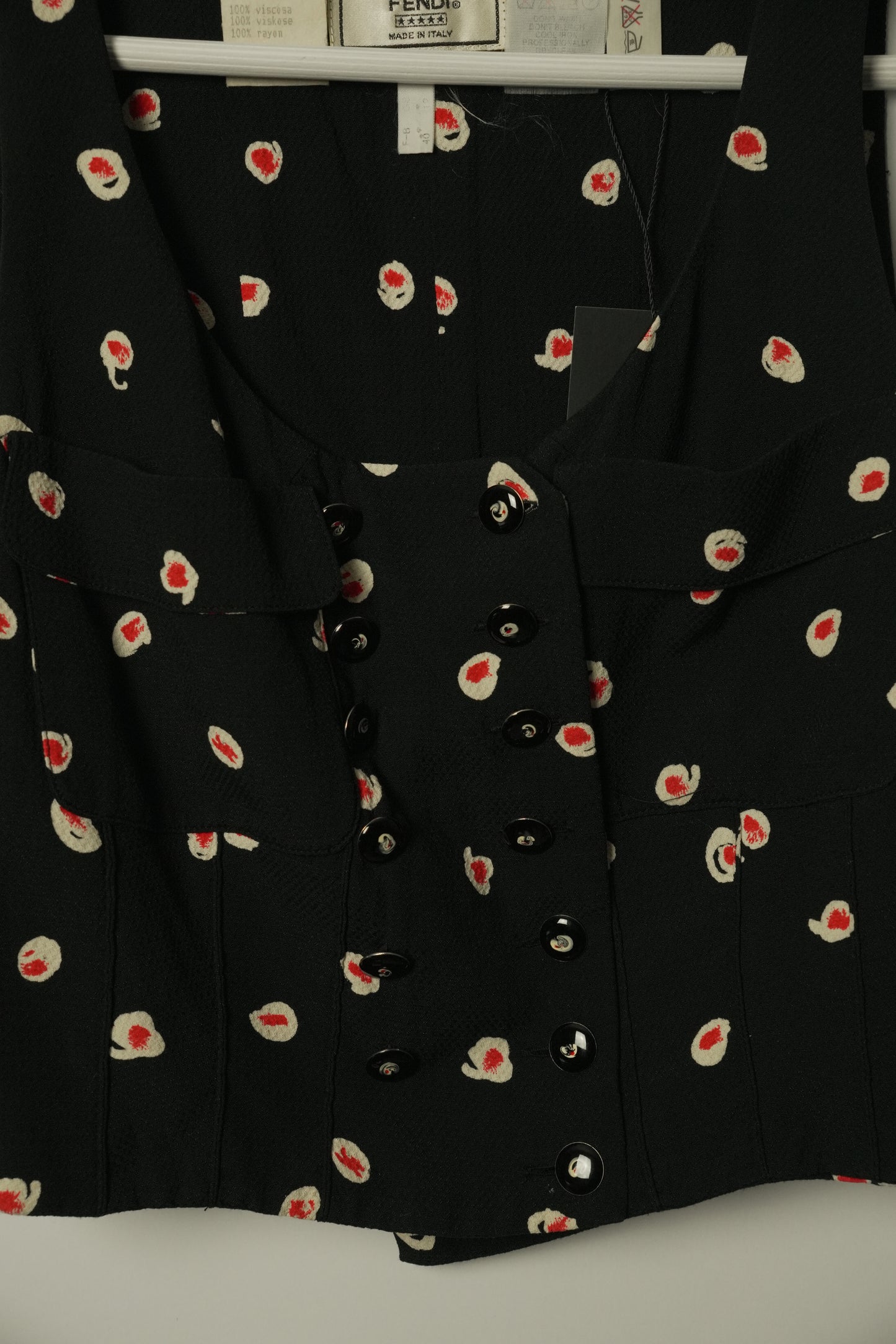 Fendi Print Pocket Double Breasted Crop Top