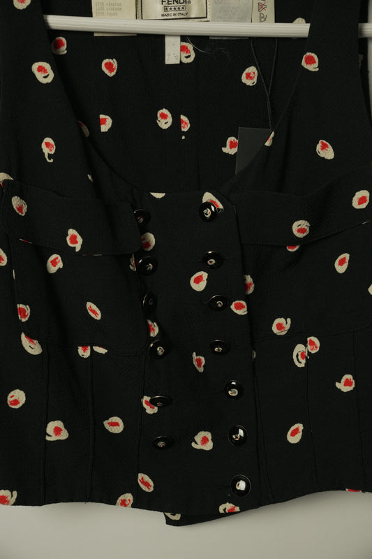 Fendi Print Pocket Double Breasted Crop Top