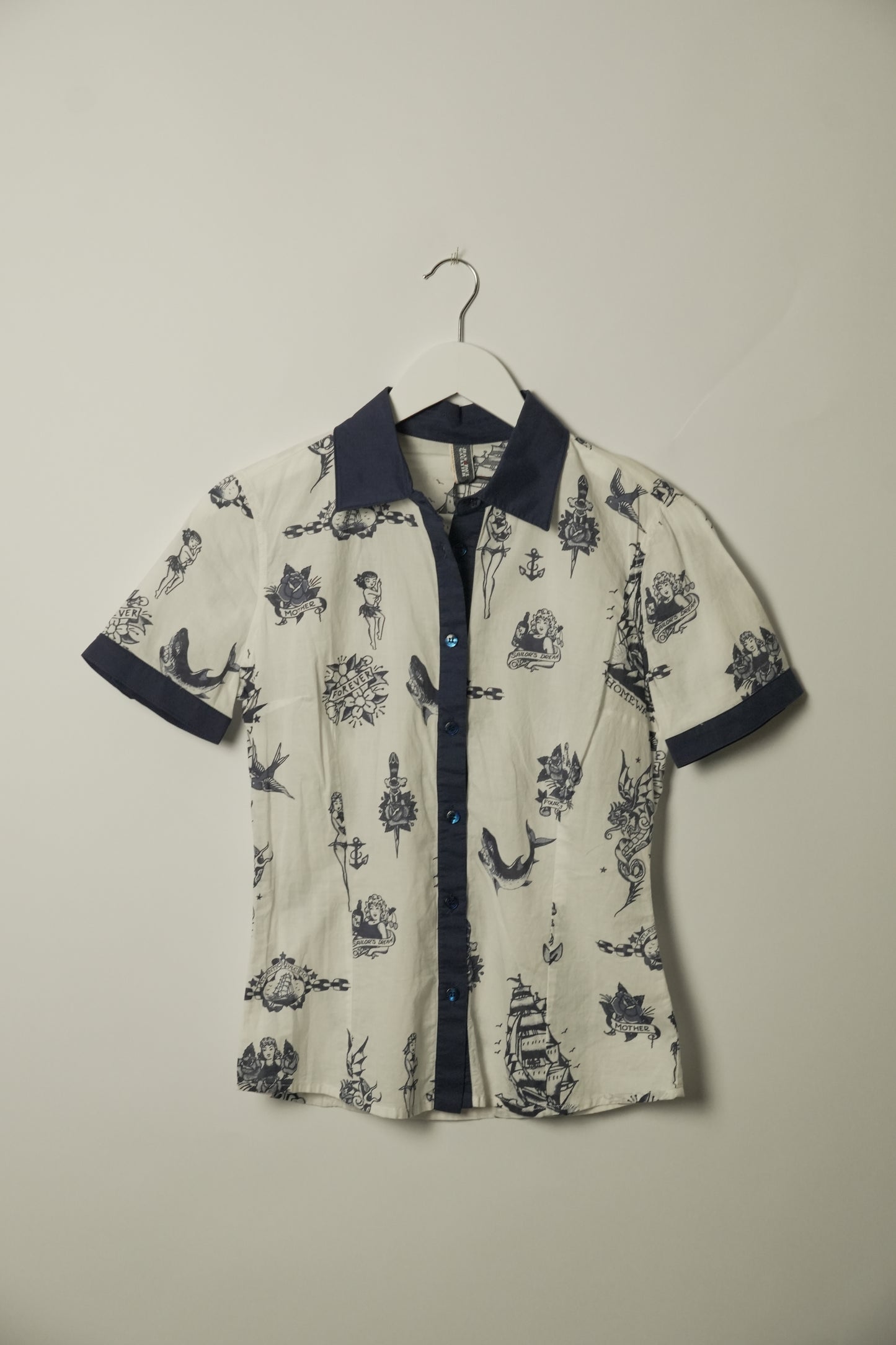 Jean Paul Gaultier BNWT Tattoo Motif Button Down SS Shirt