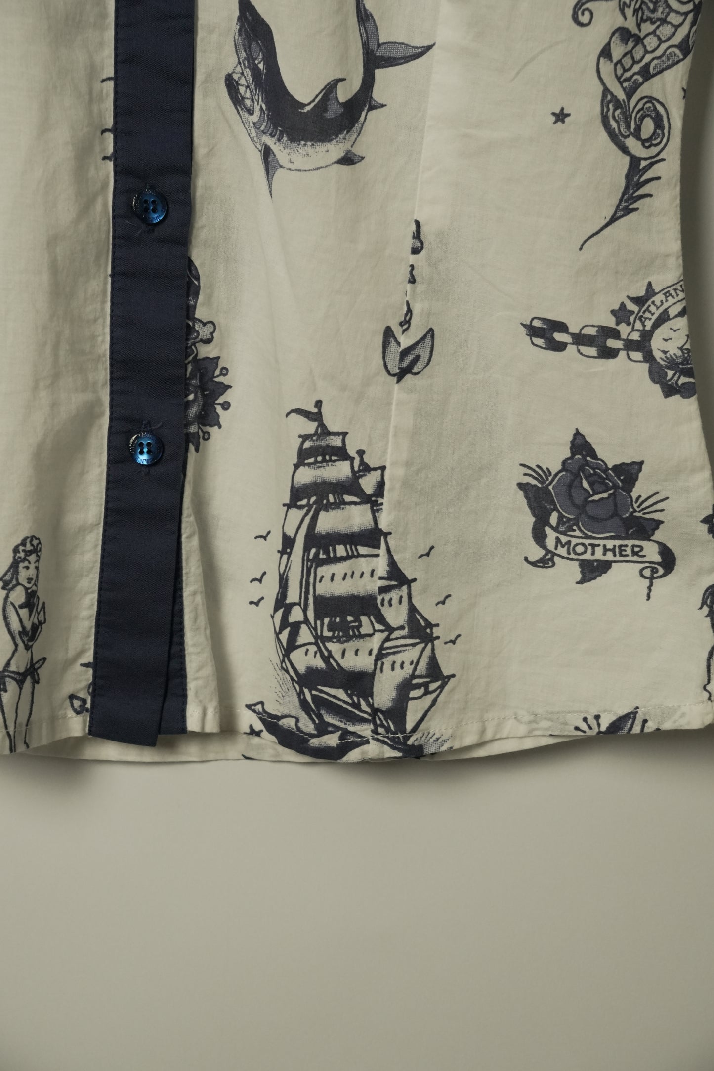 Jean Paul Gaultier BNWT Tattoo Motif Button Down SS Shirt