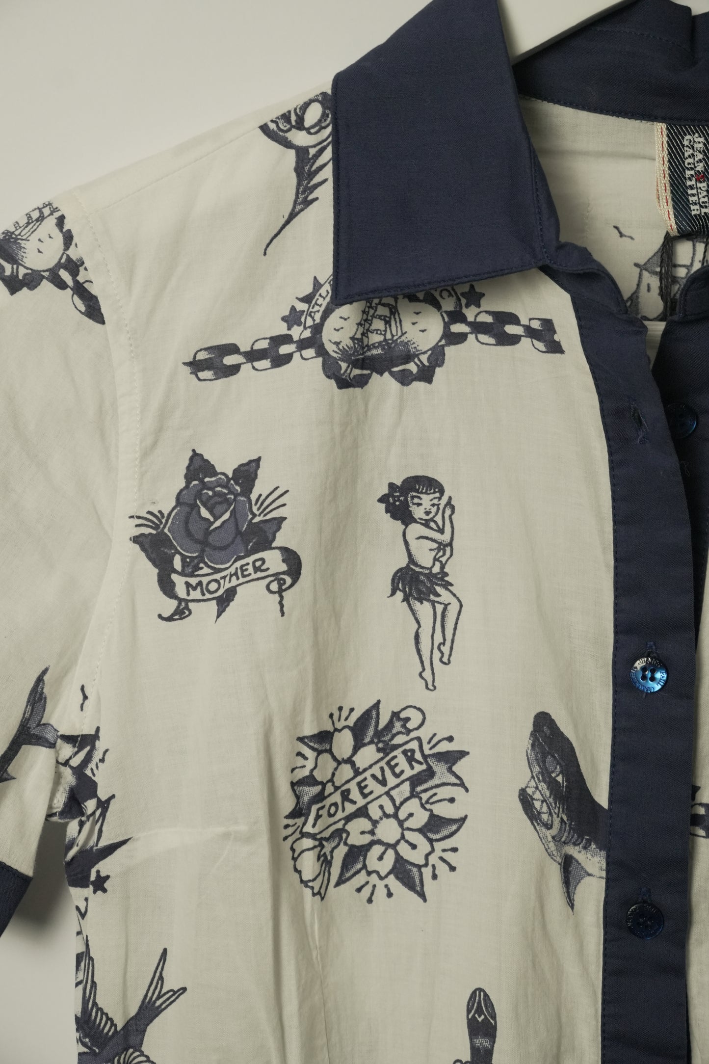 Jean Paul Gaultier BNWT Tattoo Motif Button Down SS Shirt