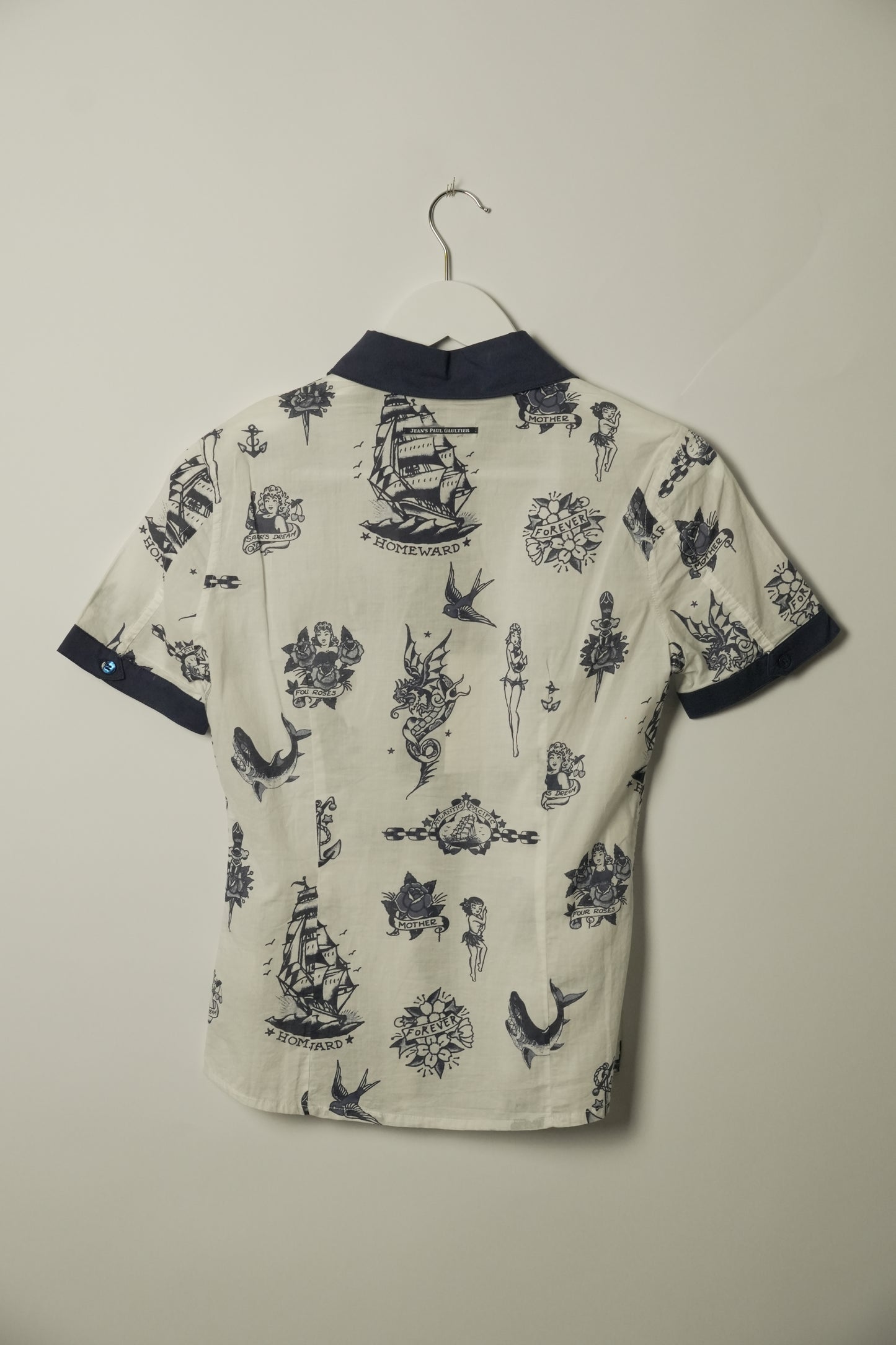 Jean Paul Gaultier BNWT Tattoo Motif Button Down SS Shirt