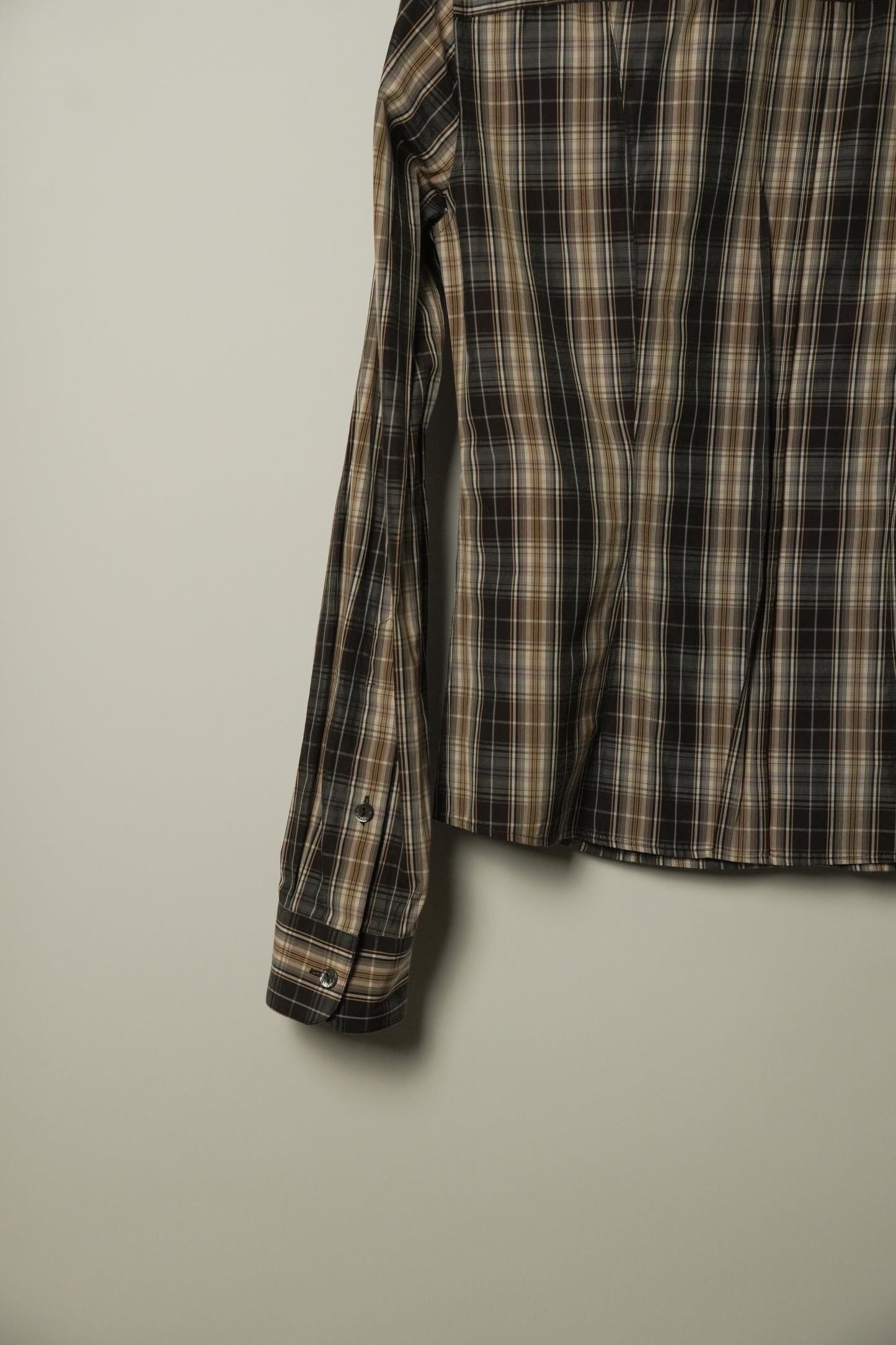 Dolce & Gabbana Checkered Western LS Blouse w Pussybow Tie