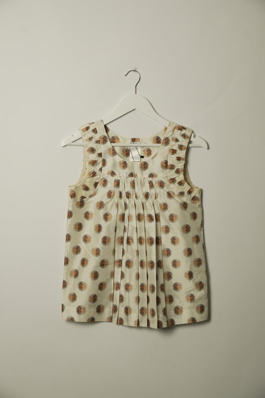 Chloe Polka Dot Silk Sless Top