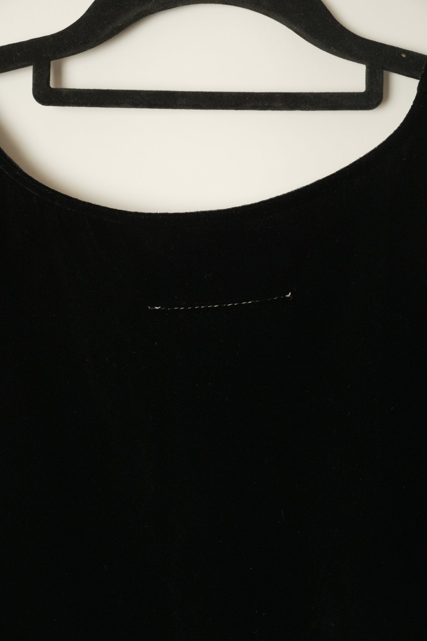 MM6 Maison Margiela Velour Dress, Knee-Length LS Assymetrical Script Sz38