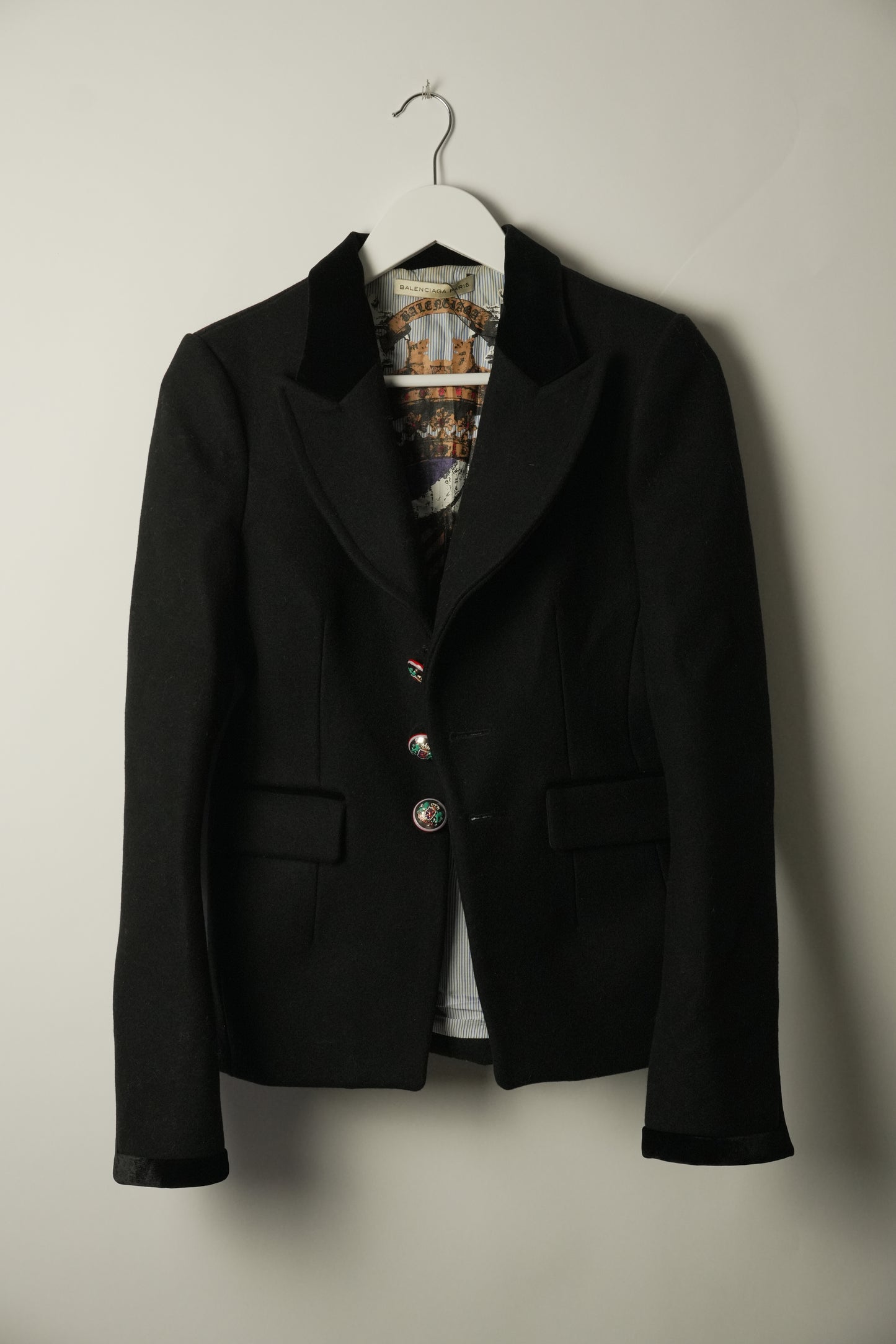 Balenciaga Tailored Blazer w Silver Buttons Sz40