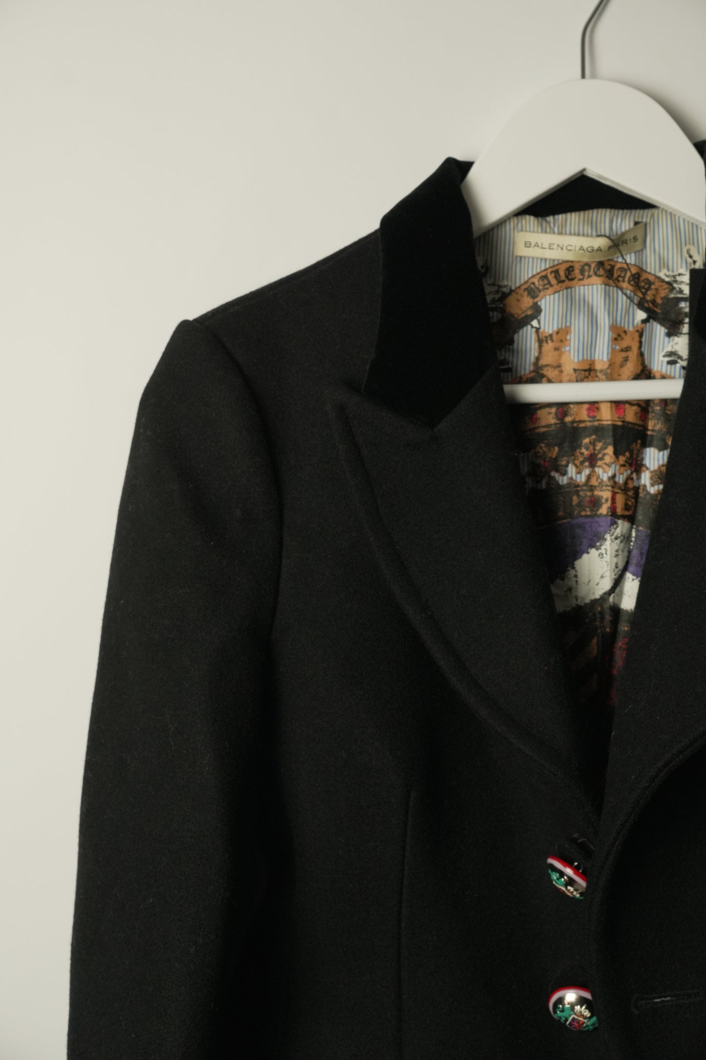 Balenciaga Tailored Blazer w Silver Buttons Sz40
