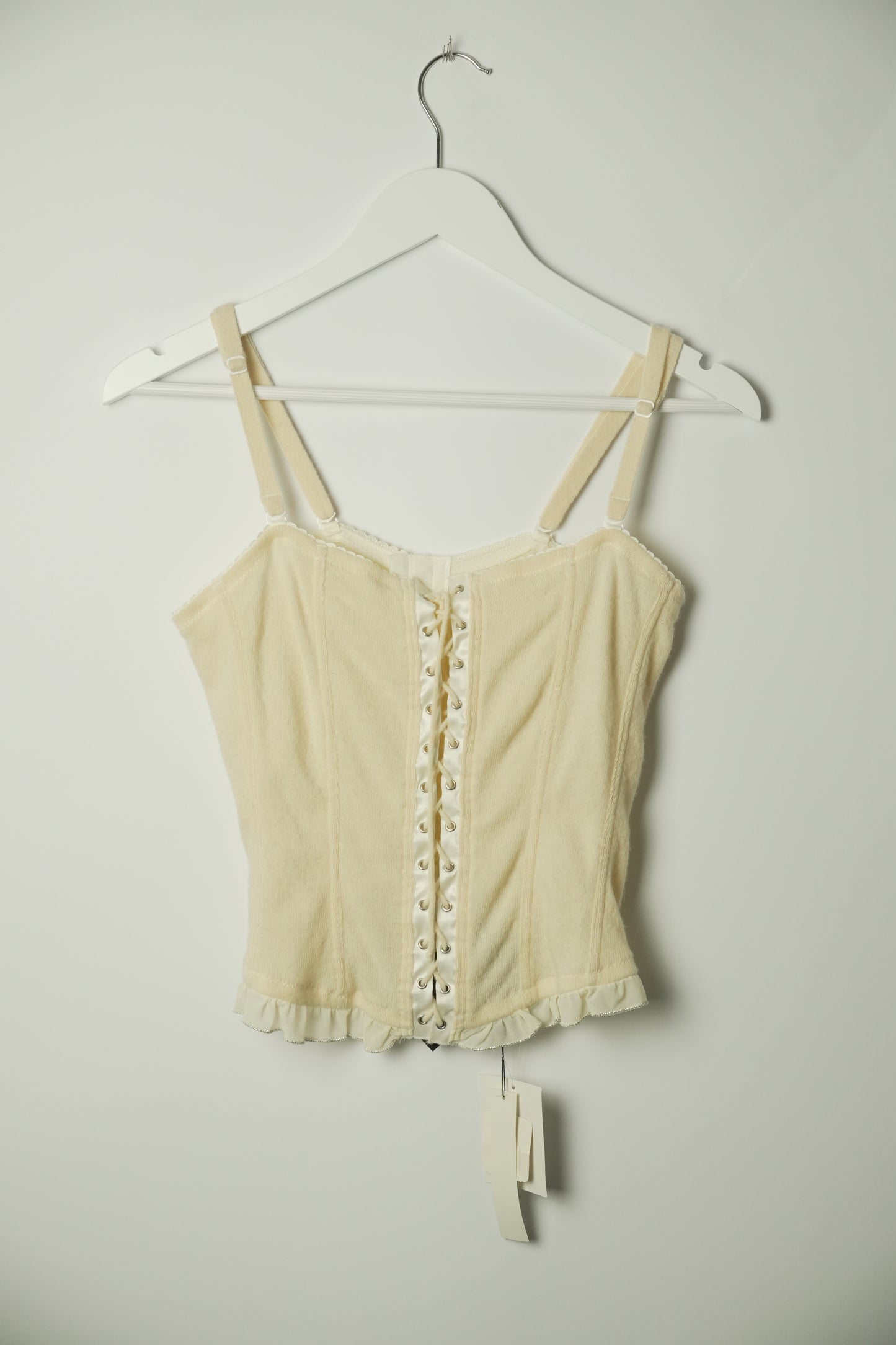 Made In Italy, Lux Wool Cashmere Tie Up Bustier