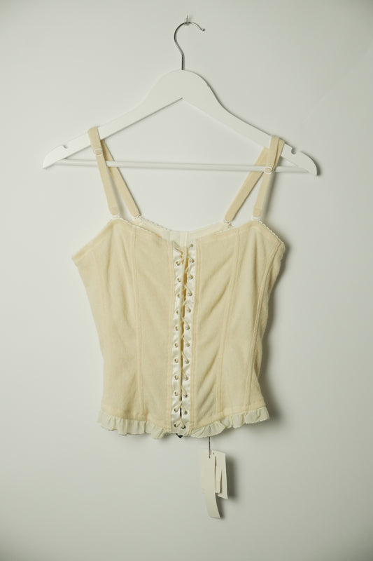 Made In Italy, Lux Wool Cashmere Tie Up Bustier