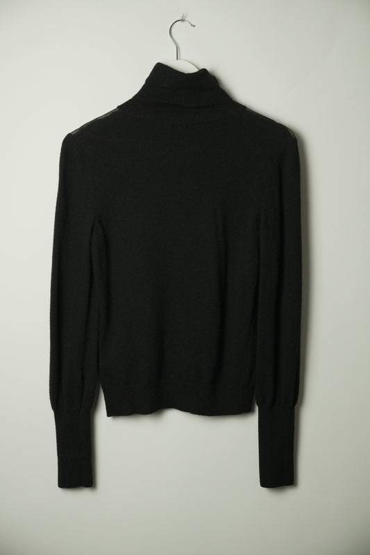 Red Valentino Sheer LS Turtleneck Bow Knit