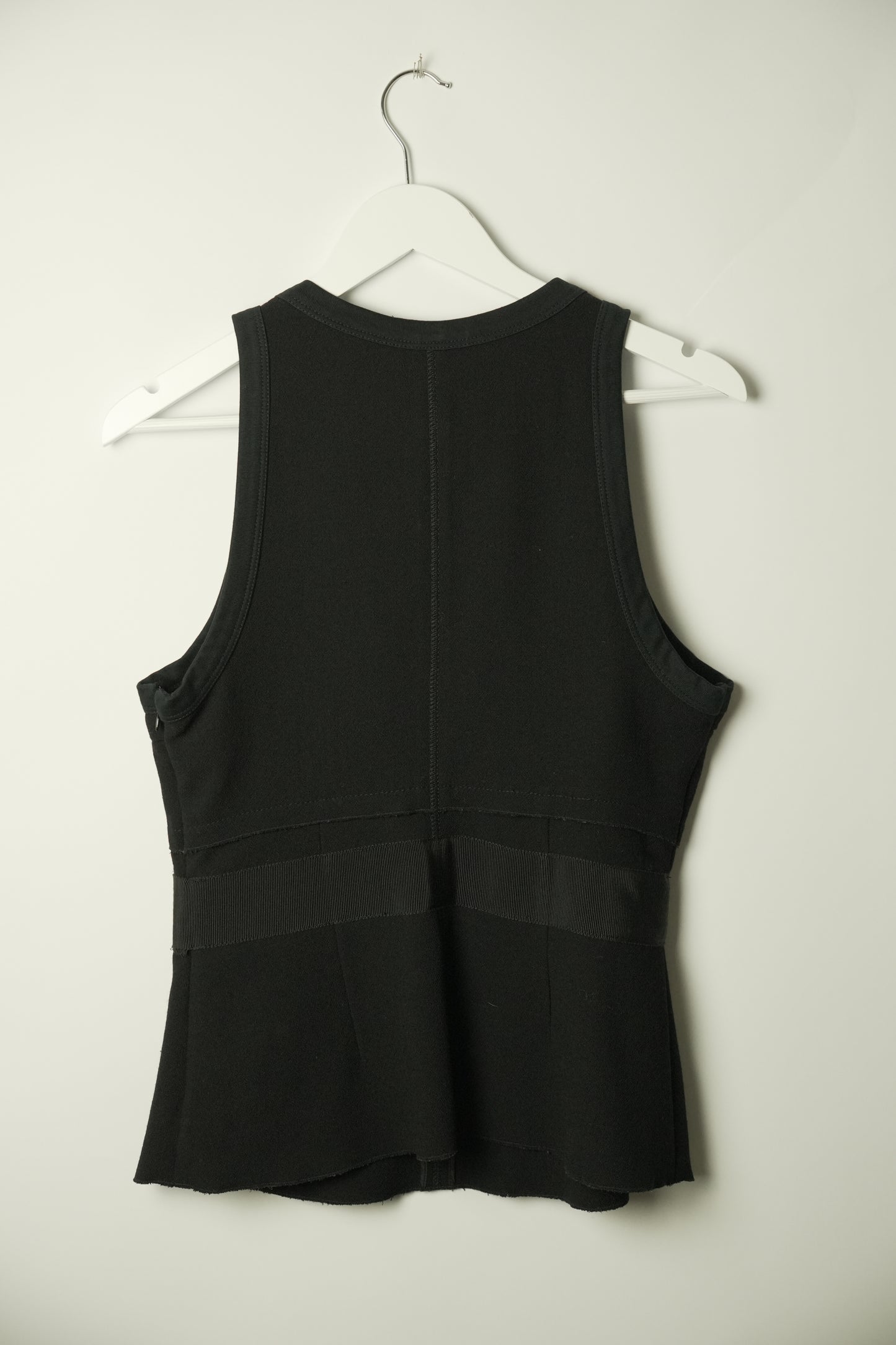 Prada Ribbed Hem Tank Top w Ribbon Waist