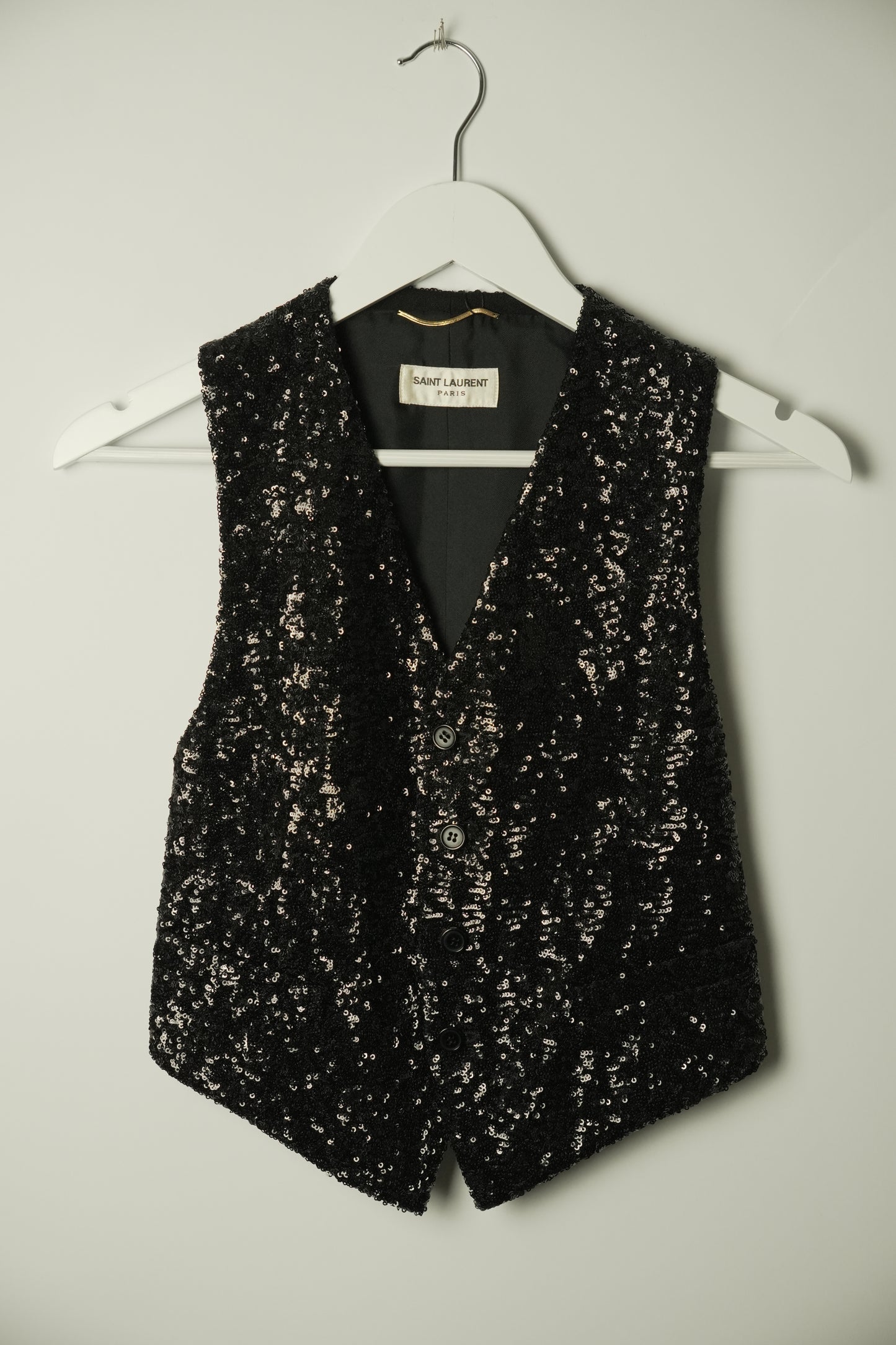 Yves Saint Laurent Sequin Black Vest XS