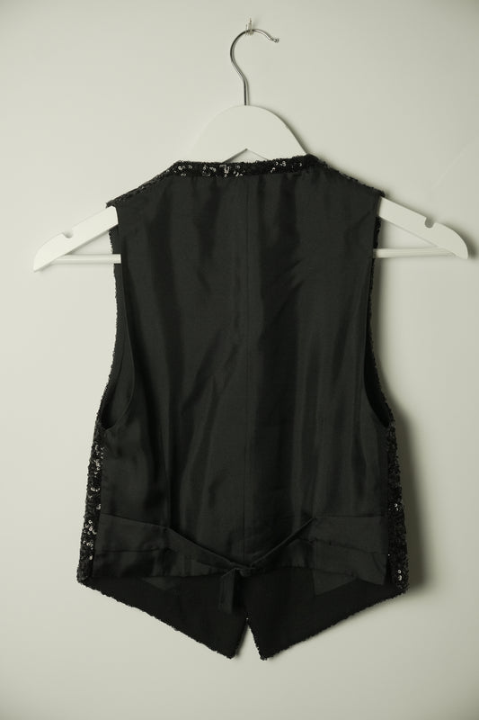 Yves Saint Laurent Sequin Black Vest XS