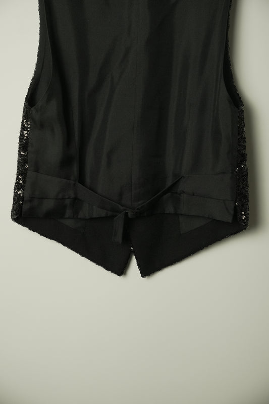 Yves Saint Laurent Sequin Black Vest XS