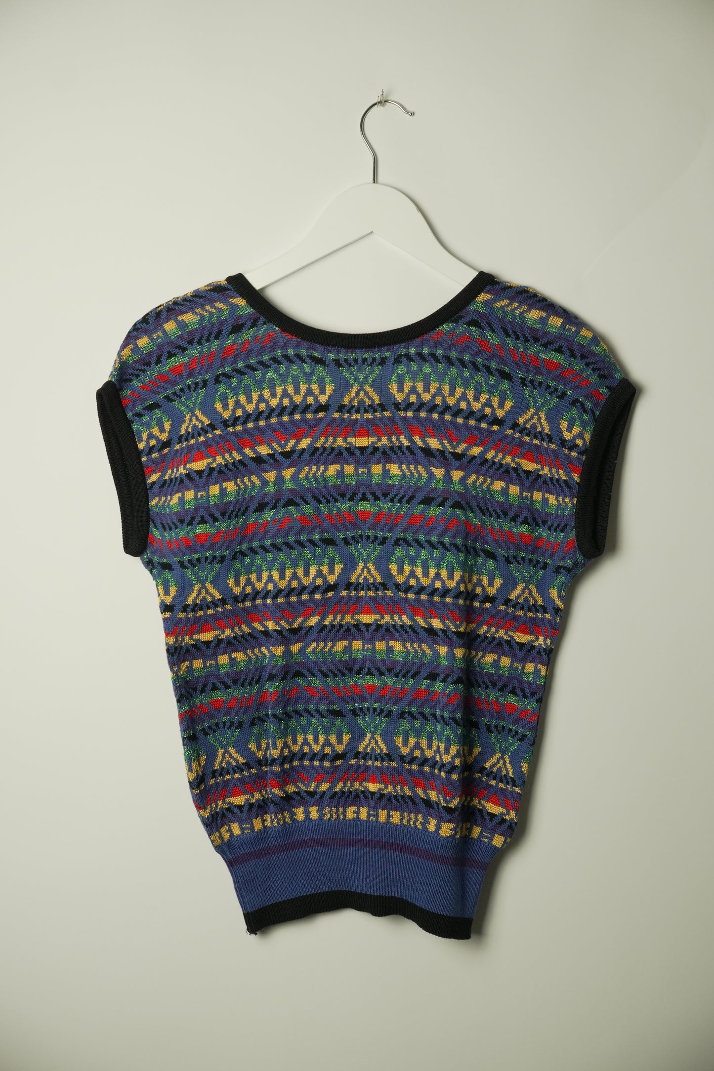 Yves Saint Laurent Tribal Stripe Print SS Knit Top