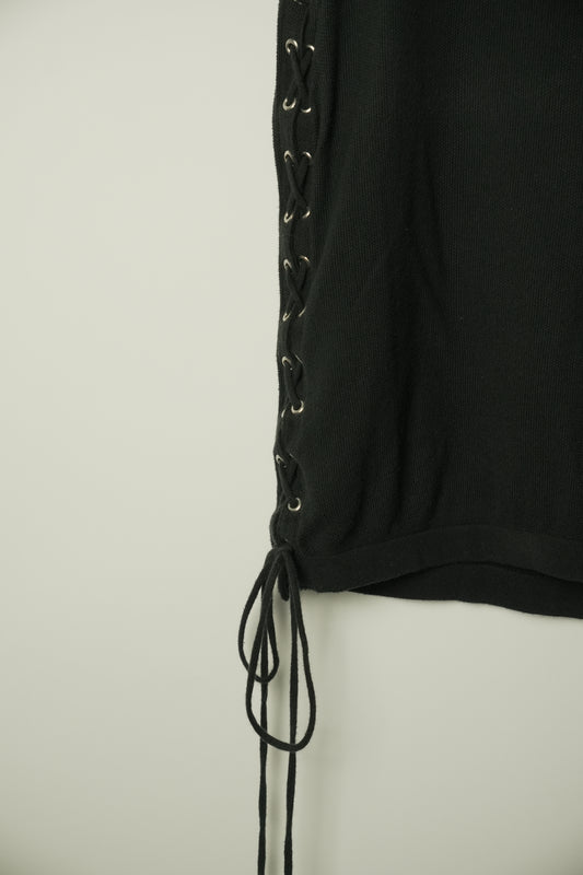 Courreges Logo Lace Down Tank Top