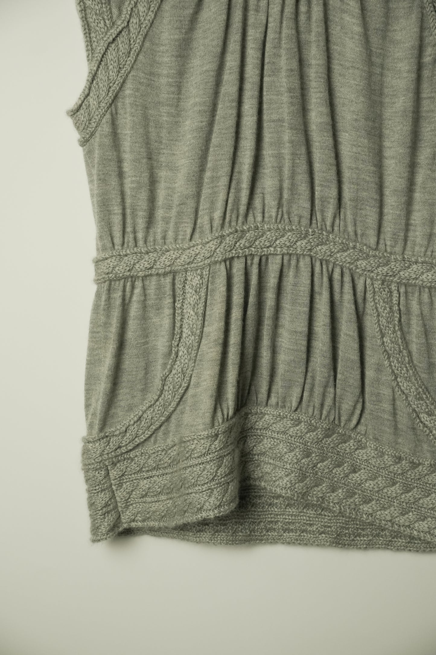 Louis Vuitton Cashmere Blend Cable Knit Sleeveless Knit Gray Women's Top