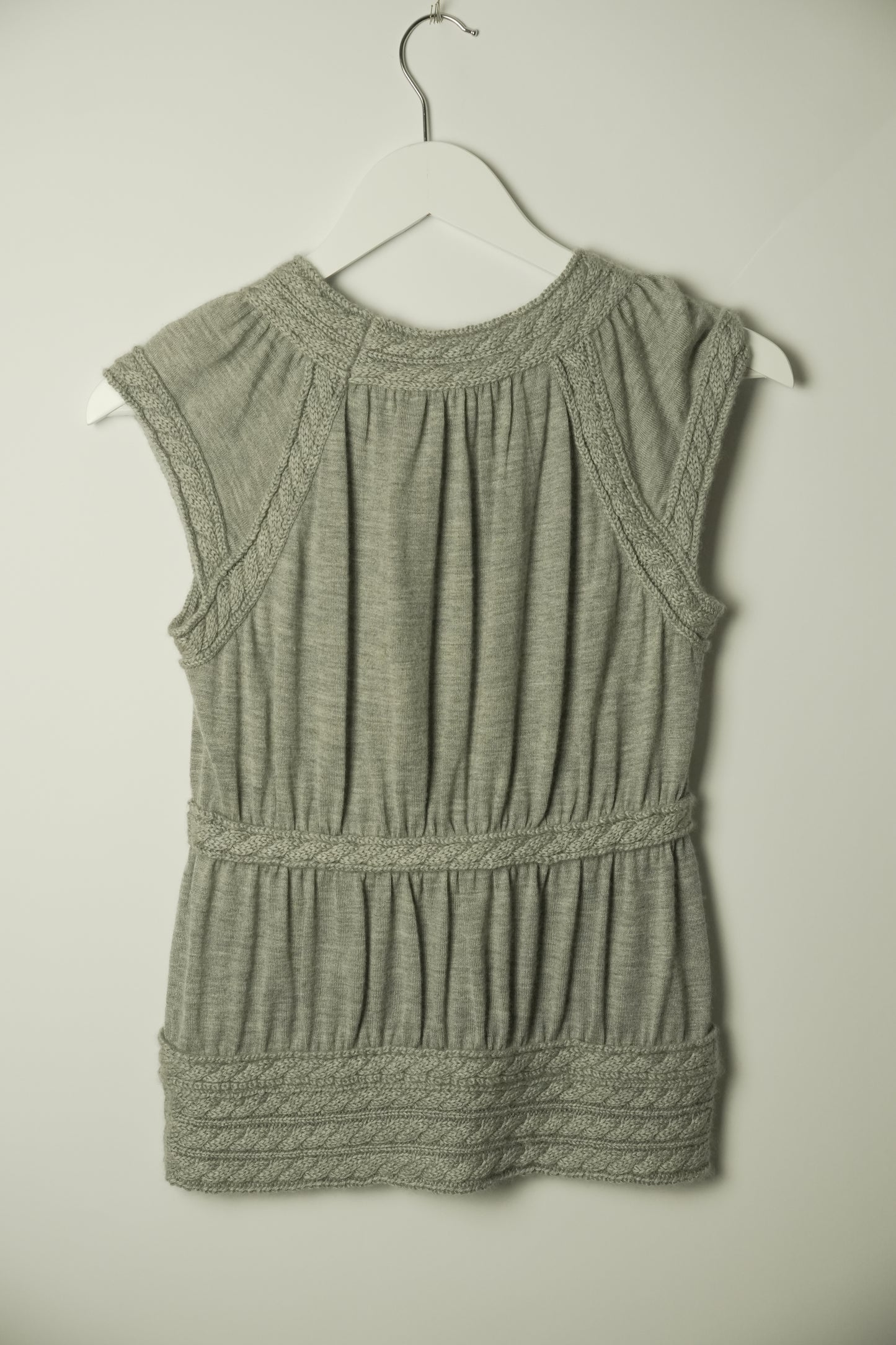 Louis Vuitton Cashmere Blend Cable Knit Sleeveless Knit Gray Women's Top