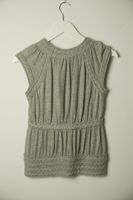 Louis Vuitton Cashmere Blend Cable Knit Sleeveless Knit Gray Women's Top