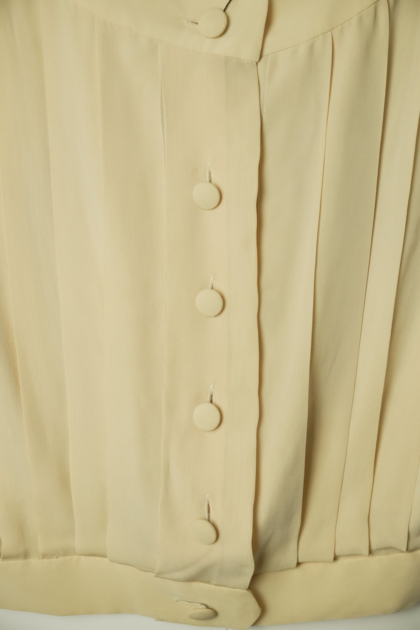 Moschino Couture Silk SS Pleated Crop Top w bow