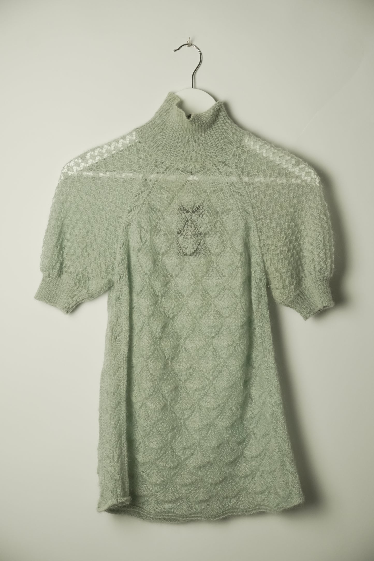 Philosophy Di Alberta Ferretti Crochet Mohair Knit SS Top