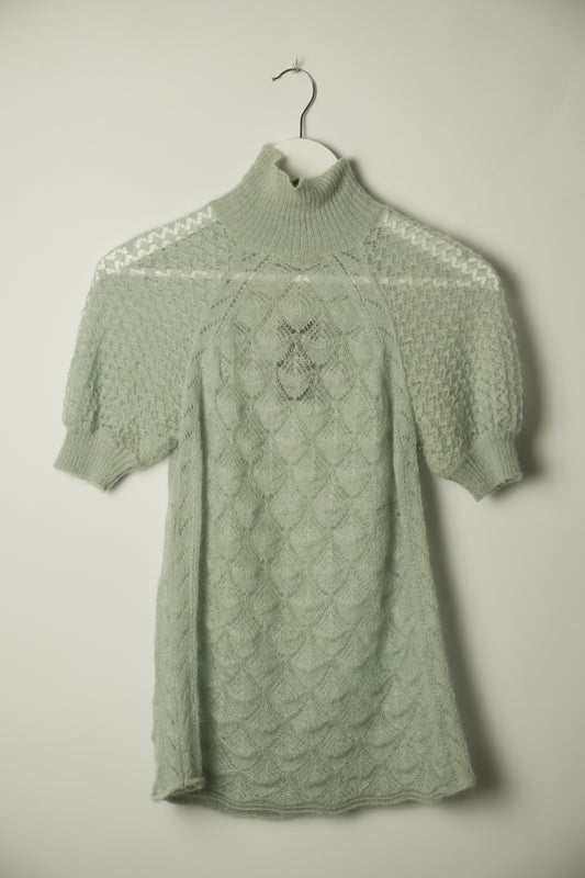 Philosophy Di Alberta Ferretti Crochet Mohair Knit SS Top