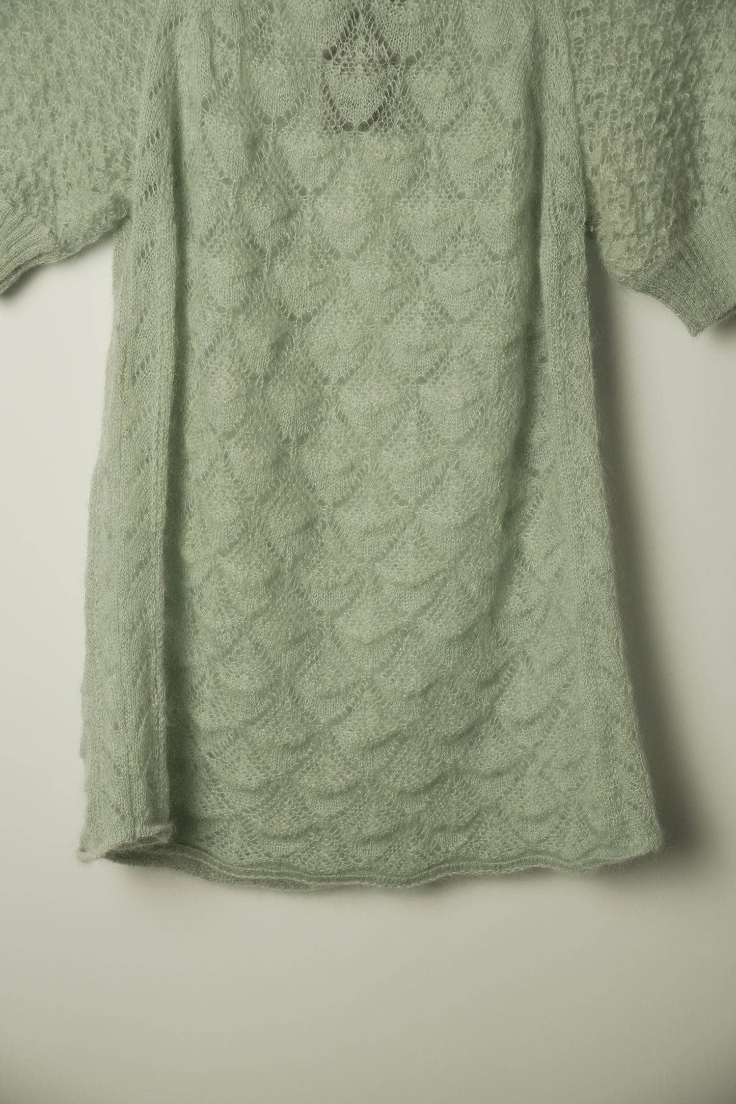 Philosophy Di Alberta Ferretti Crochet Mohair Knit SS Top