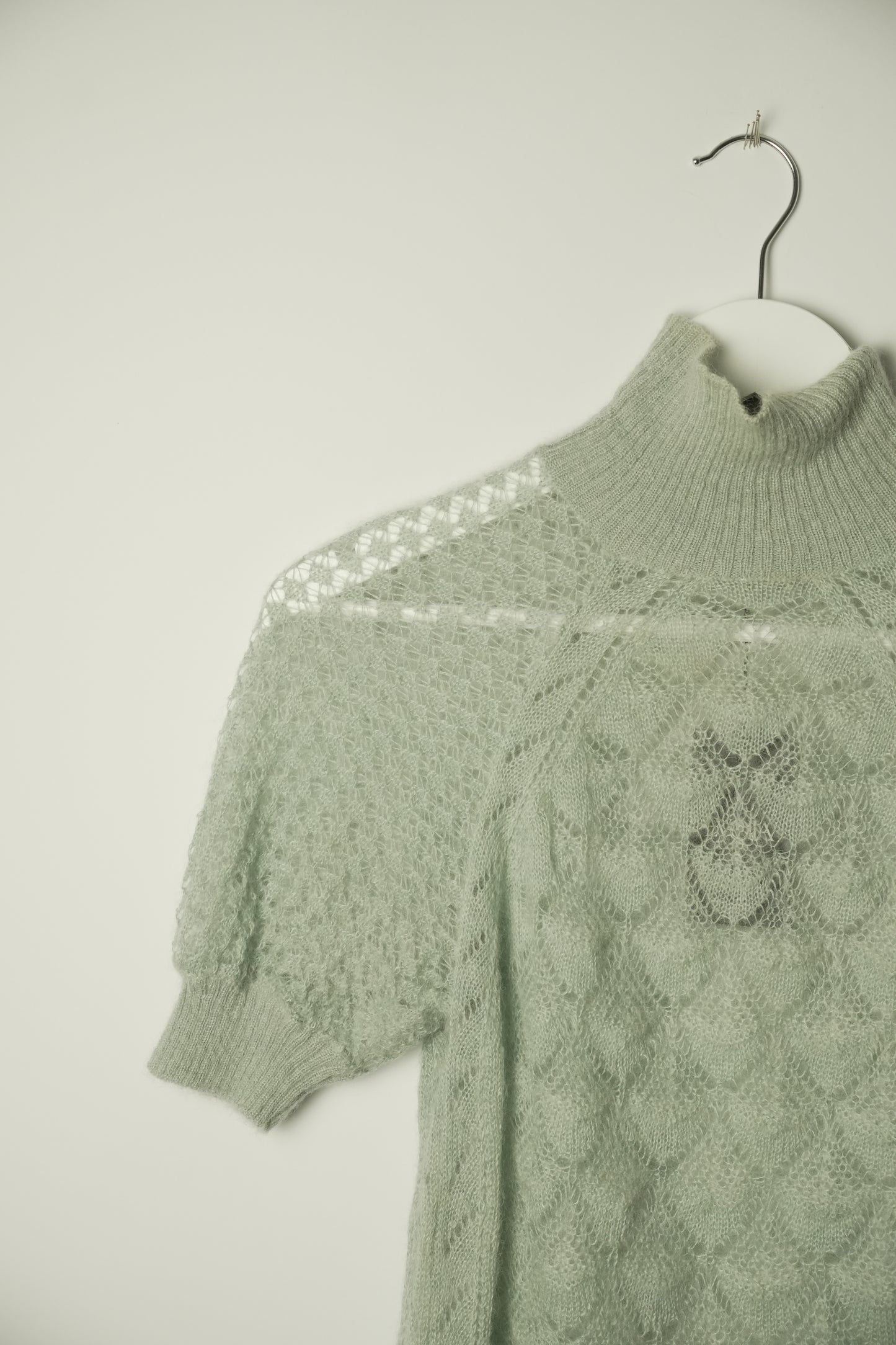Philosophy Di Alberta Ferretti Crochet Mohair Knit SS Top