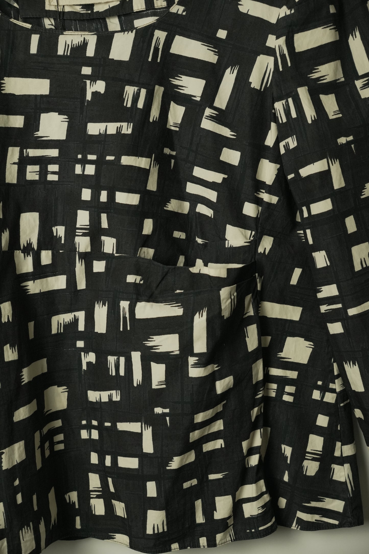Marni Black White Checkered 3/4 LS Boxy Shirt Blouse