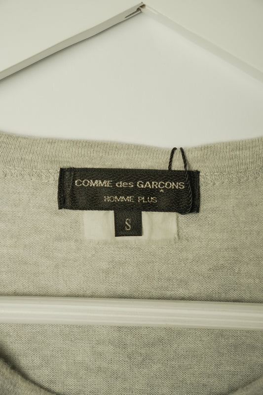 Comme Des Garcons Homme Plus Grey Tee w Cardigan Pocket Details