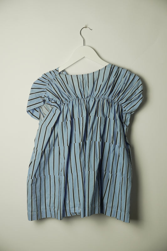 Tricot Comme Des Garcons Striped Ruffle Sless Blouse AD2015