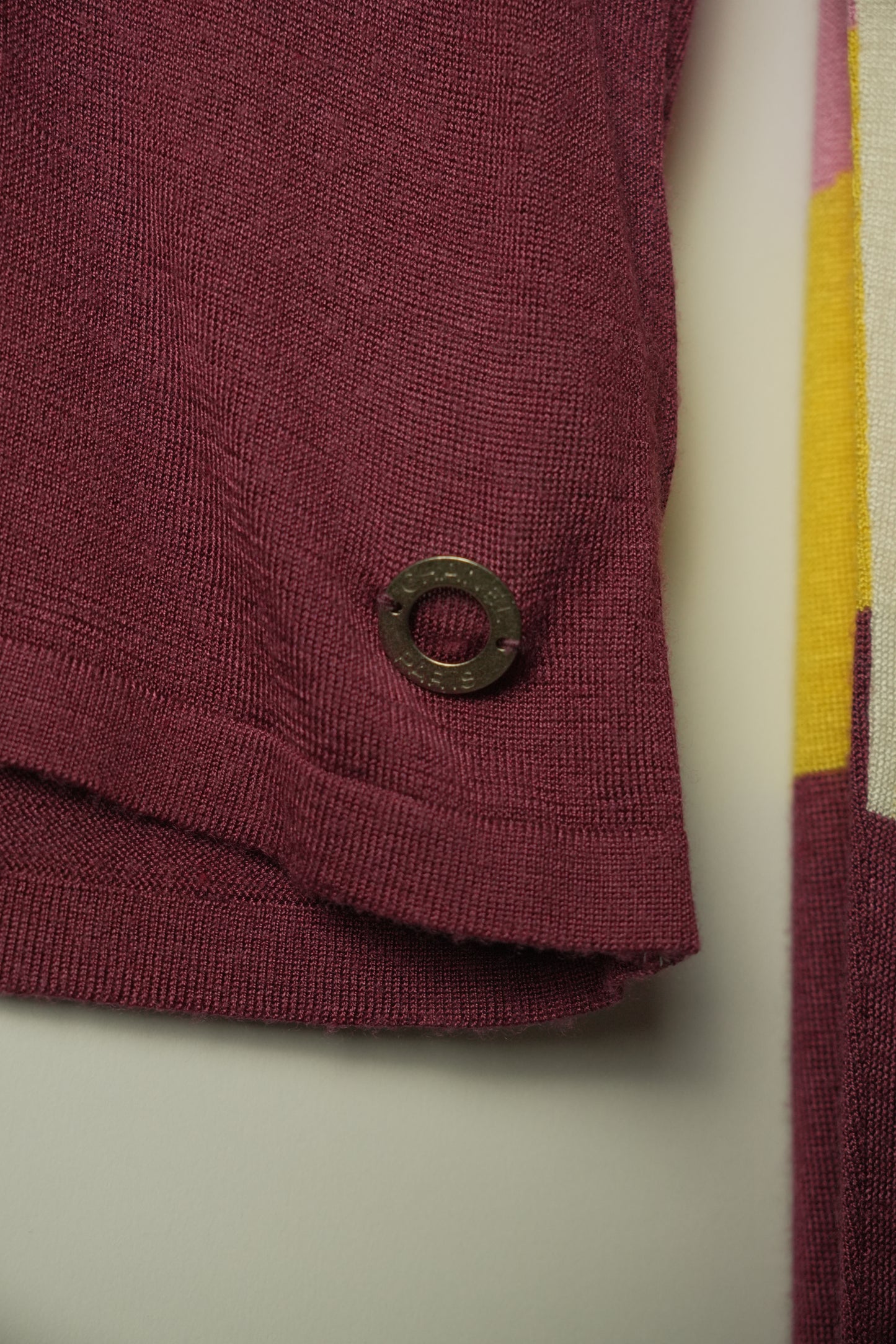 Chanel Colour Block Shape V Neck Knit Sweater
