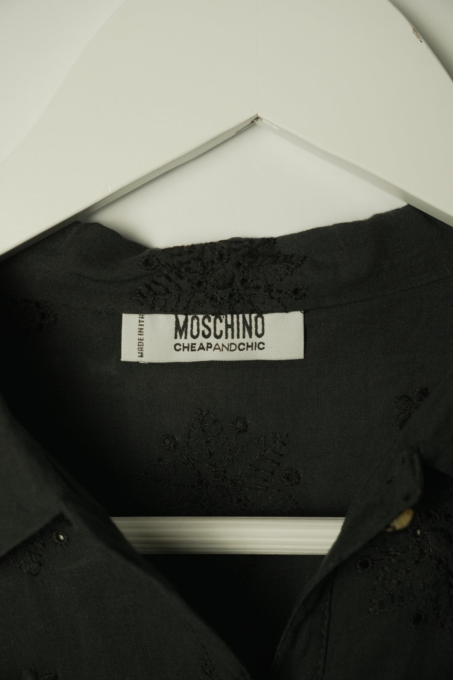 Moschino Cheap and Chic Sless Blouse Crochet Button Down
