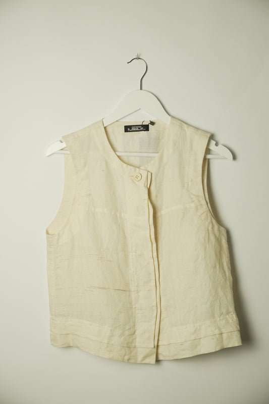 Issey Miyake Linen Sless Vest Top