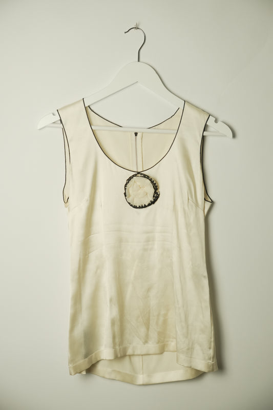 Dolce & Gabbana Silk Sless Rosette Tank