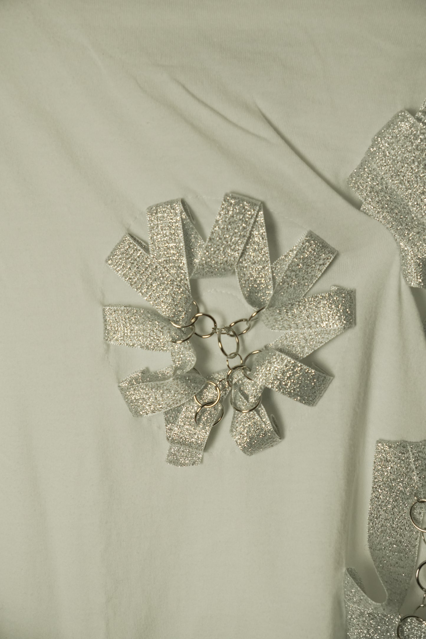 Tricot Comme Des Garcons Boat Neck SS Tee w Silver Ribbon Badges AD2014