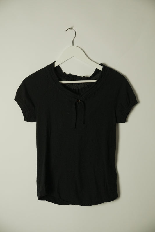Junya Watanabe Comme Des Garcons SS Bubble Cap Sleeve w Buckle Neckline Top AD2002